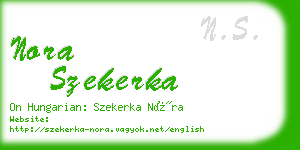 nora szekerka business card